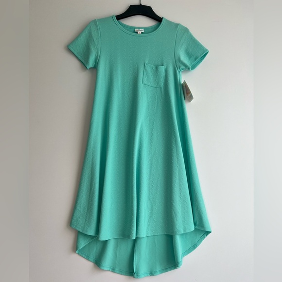 LulaRoe Women High Low Dress Size XS Mint Short Sleeve Dress - Picture 2 of 11